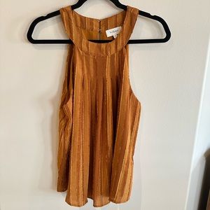 BOHME size Medium Sunset Rays Copper Rust Sleeveless Halter Tank Top Blouse